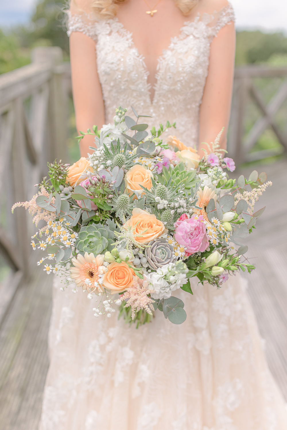 Bouquet Flowers Bride Bridal Succulents Gerbera Rose Coral Paper Mill Wedding Jasmine Skye Photography