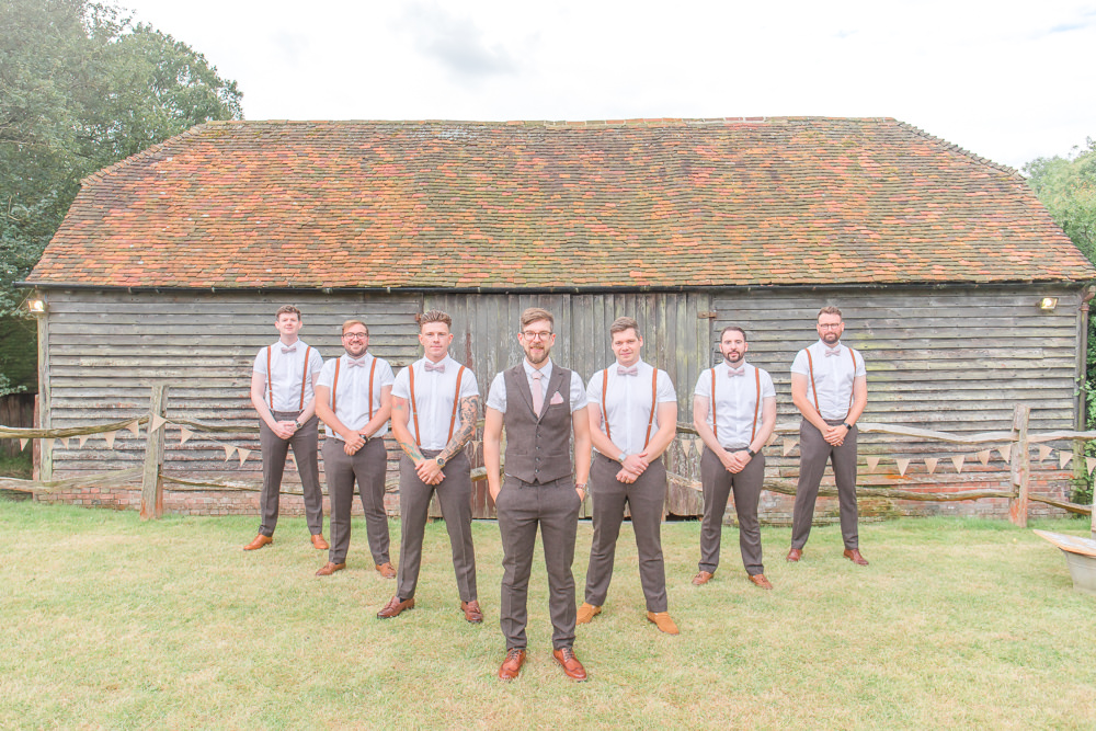 Groom Suit Waistcoat Groomsmen Braces Pink Tie Paper Mill Wedding Jasmine Skye Photography