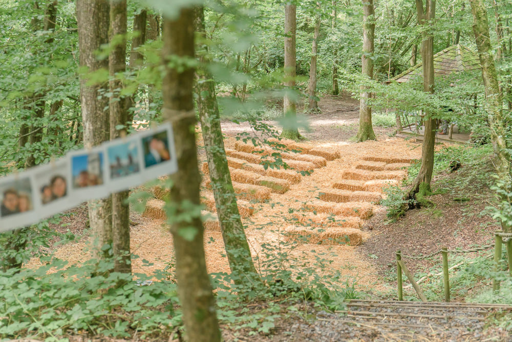 Woodland Ceremony Hay Bales Paper Mill Wedding Jasmine Skye Photography