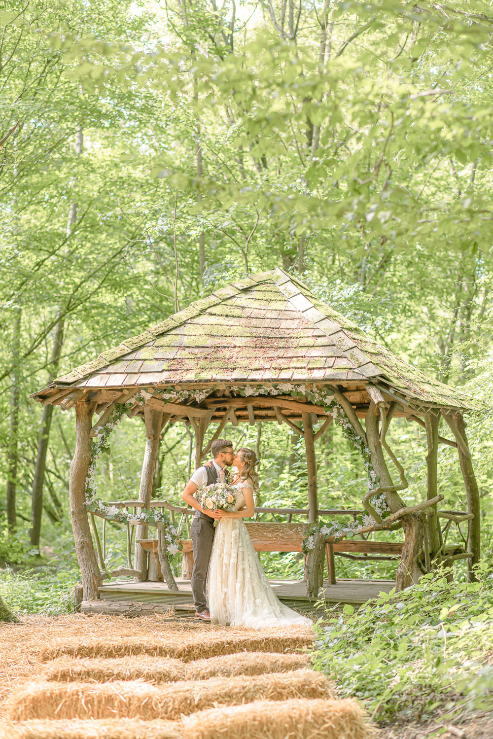 Paper Mill Wedding Jasmine Skye Photography Woodland Ceremony Hay Bales