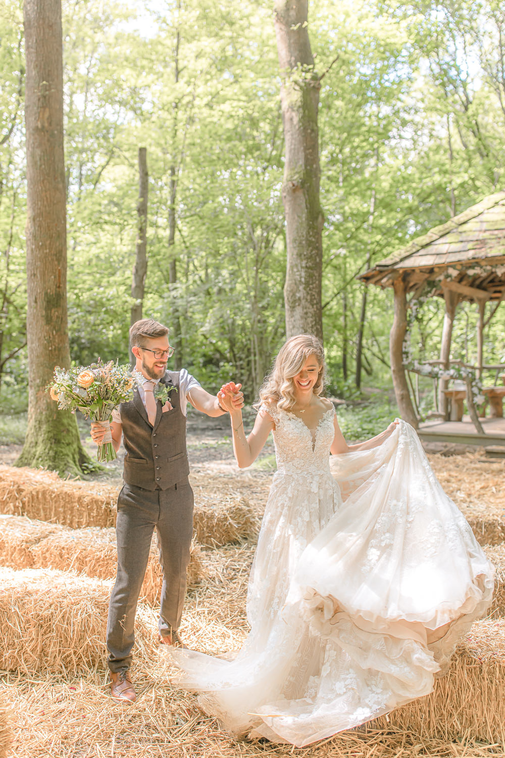 Paper Mill Wedding Jasmine Skye Photography Dress Gown Bride Bridal Lace Train Off Shoulder