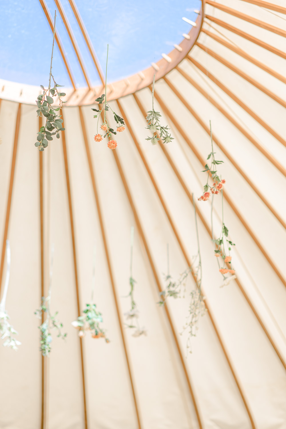Hanging Flowers Decor Paper Mill Wedding Jasmine Skye Photography