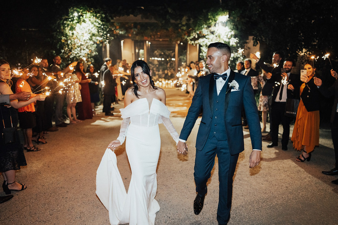 Sparklers Exit Send Off Stones of the Yarra Valley Wedding Rick Liston Photography