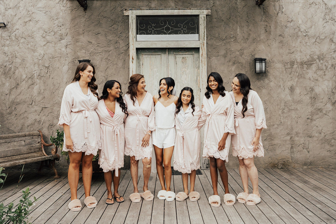 Bride Bridesmaid Pjs Robes Stones of the Yarra Valley Wedding Rick Liston Photography