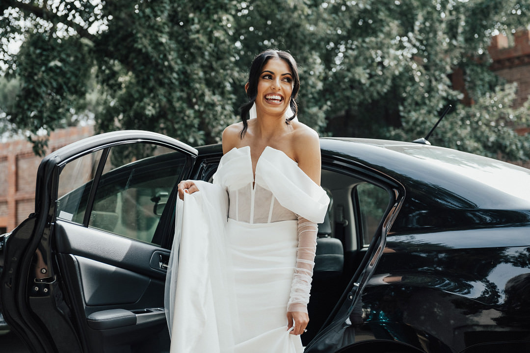 Bride Bridal Dress Gown Off Shoulder Mermaid Stones of the Yarra Valley Wedding Rick Liston Photography