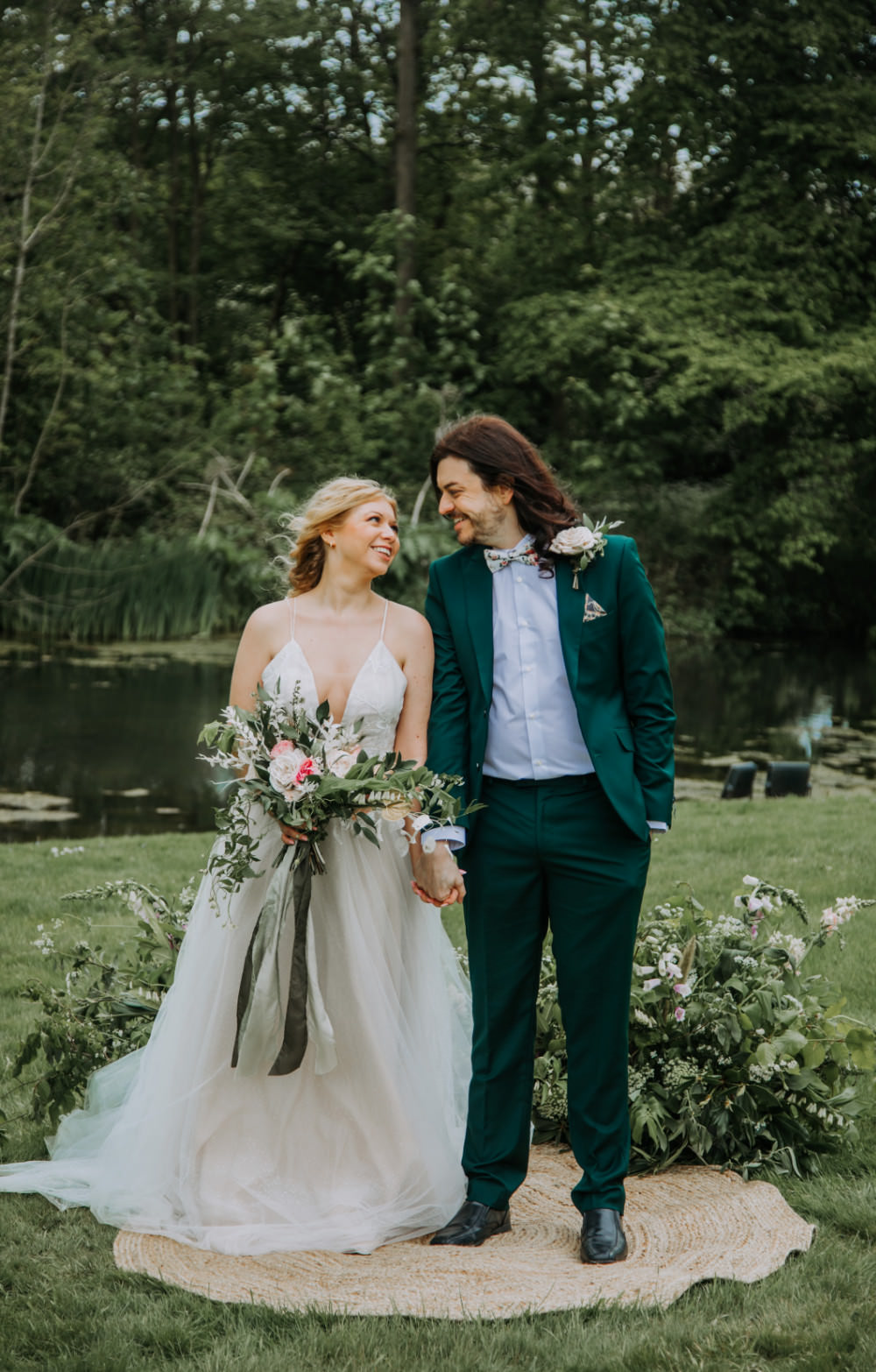 Tea Party Wedding Charly Mae Photography Meadow Flower Installation Arrangement