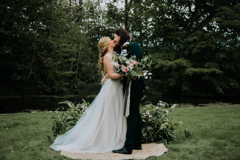 Tea Party Wedding Charly Mae Photography Meadow Flower Installation Arrangement
