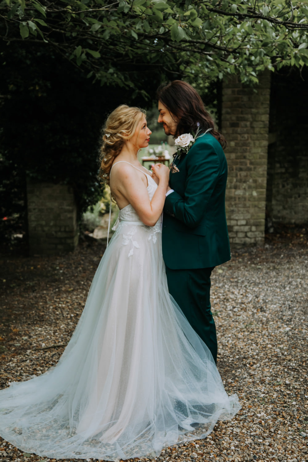 Dress Gown Bride Brdal Tulle Lace Spagetti Straps Tea Party Wedding Charly Mae Photography