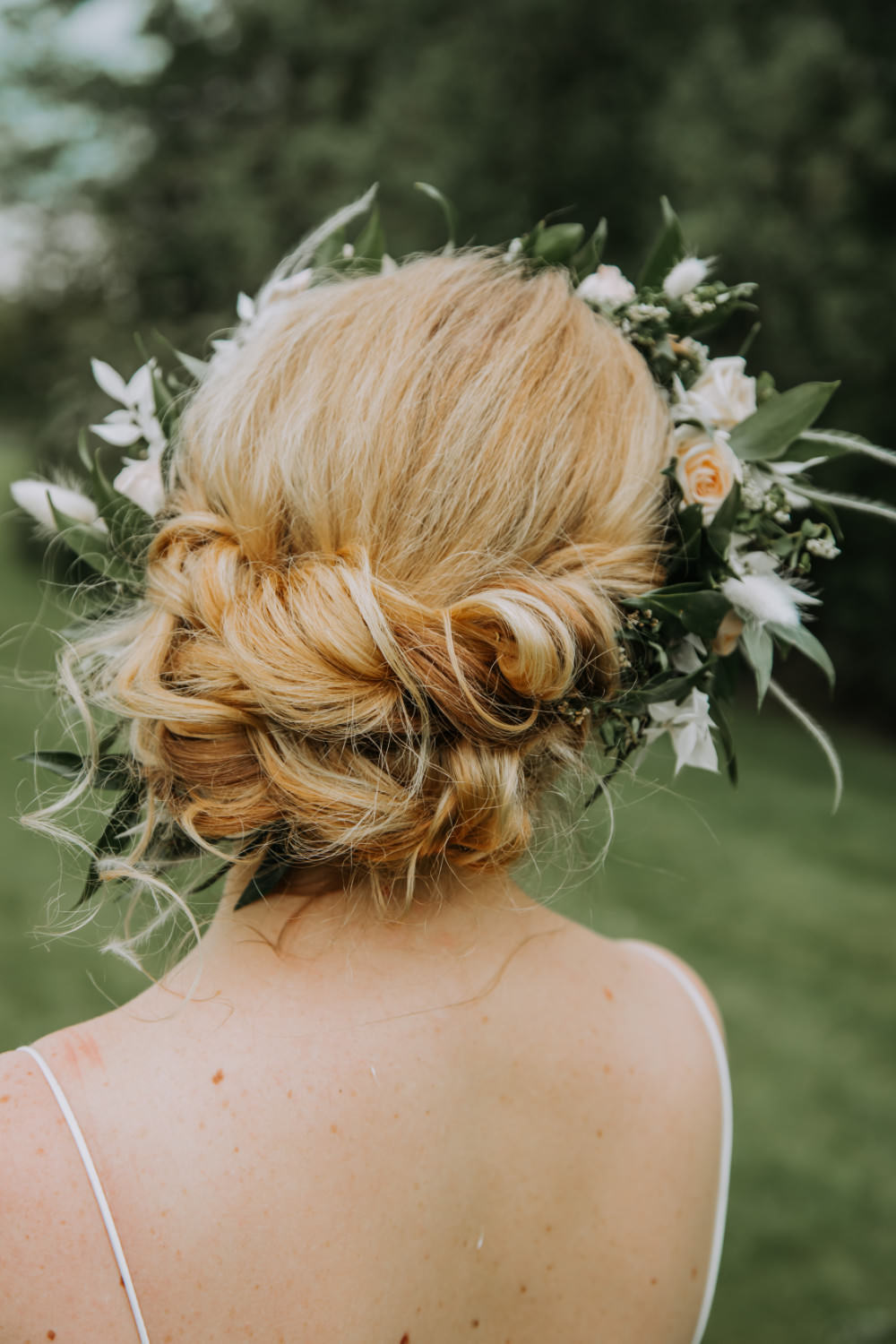 Bride Bridal Hair Style Up Do Flower Crown Tea Party Wedding Charly Mae Photography