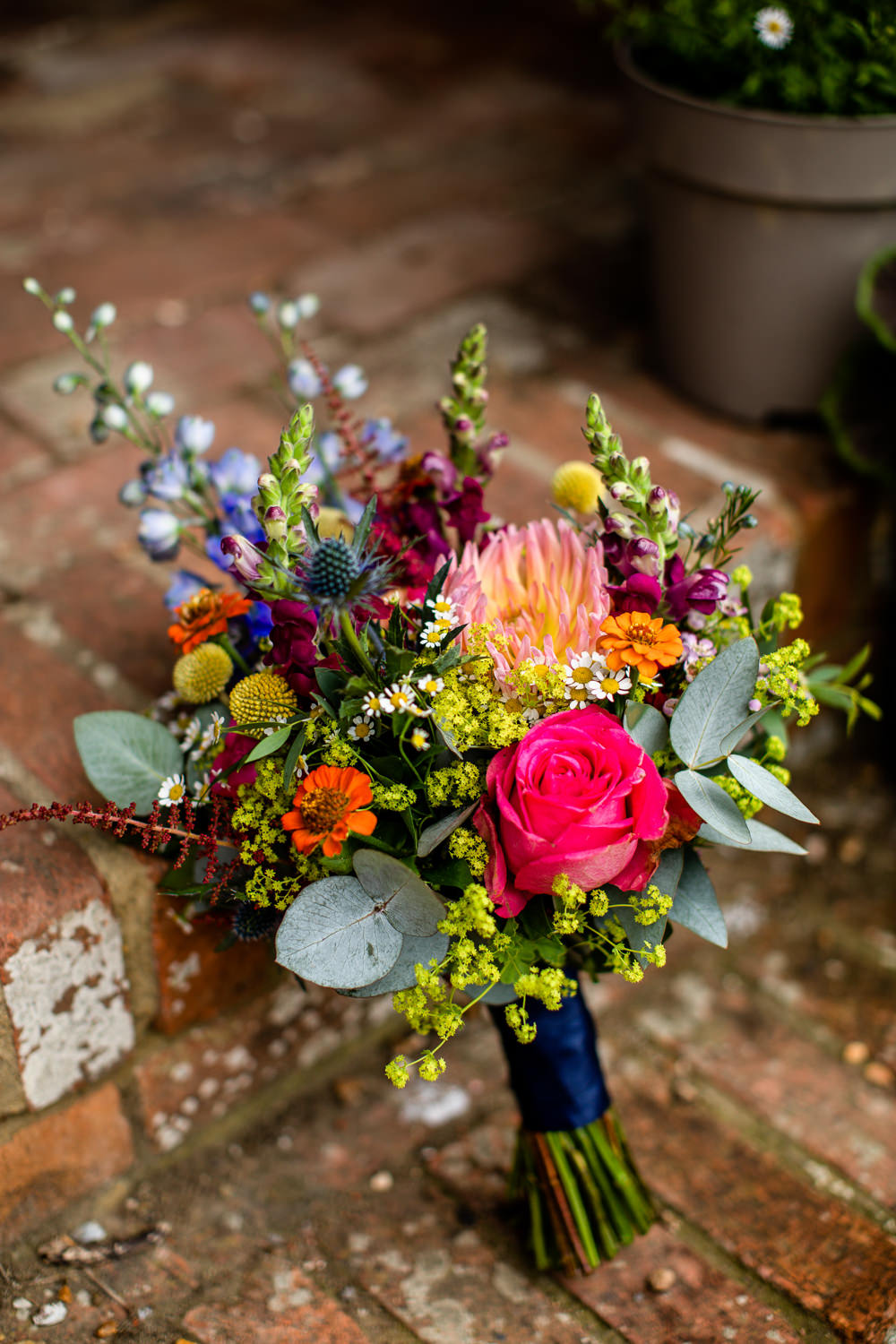 Bouquet Flowers Bride Bridal Ponk Rose Dahlia Colourful Eucalyptus Travel Theme Wedding Livvy Hukins Photography