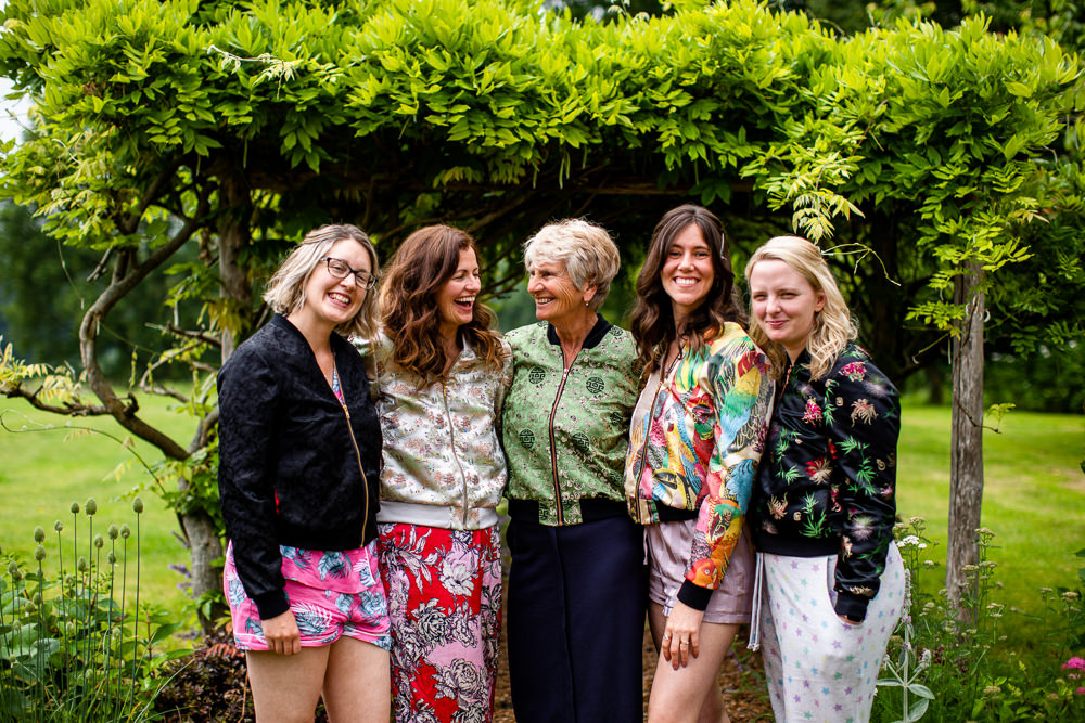 Bride Bridesmaid PJs Travel Theme Wedding Livvy Hukins Photography
