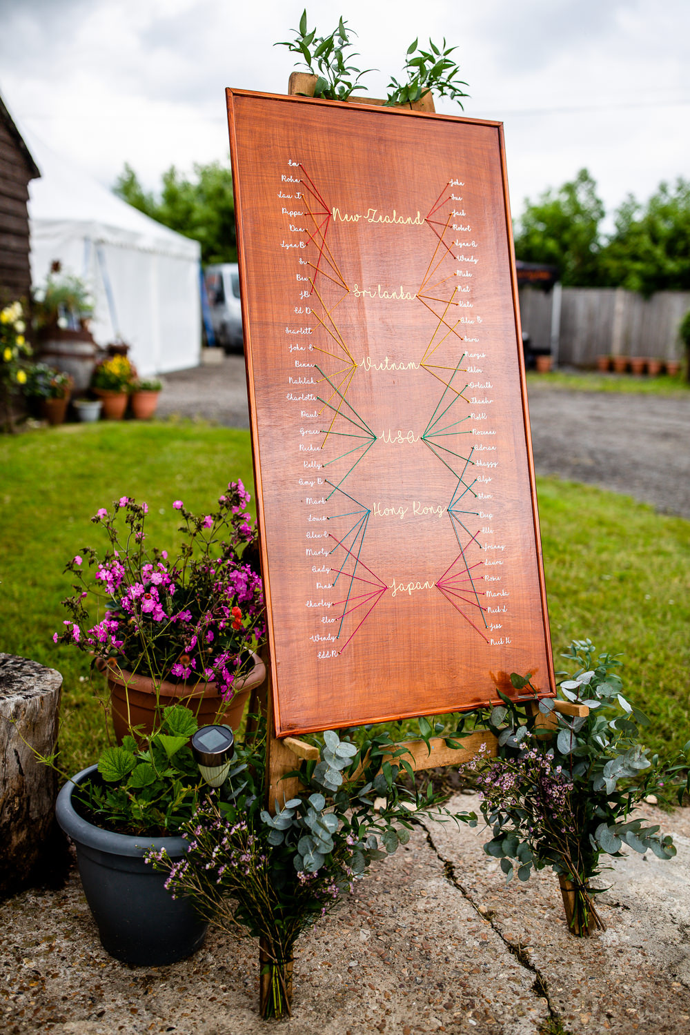 Pin Board Table Plan Seating Chart Wooden String Travel Theme Wedding Livvy Hukins Photography