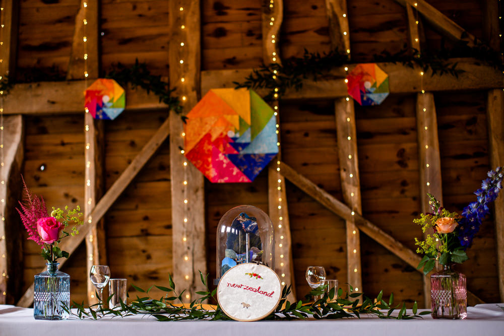 Top Table Decor Rainbow Pinwheels Travel Theme Wedding Livvy Hukins Photography