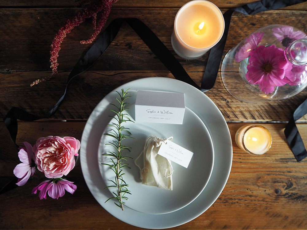 Wedding Table Decor Ideas Stationery Autumn Flowers Chic Calligraphy Stationery Place Setting