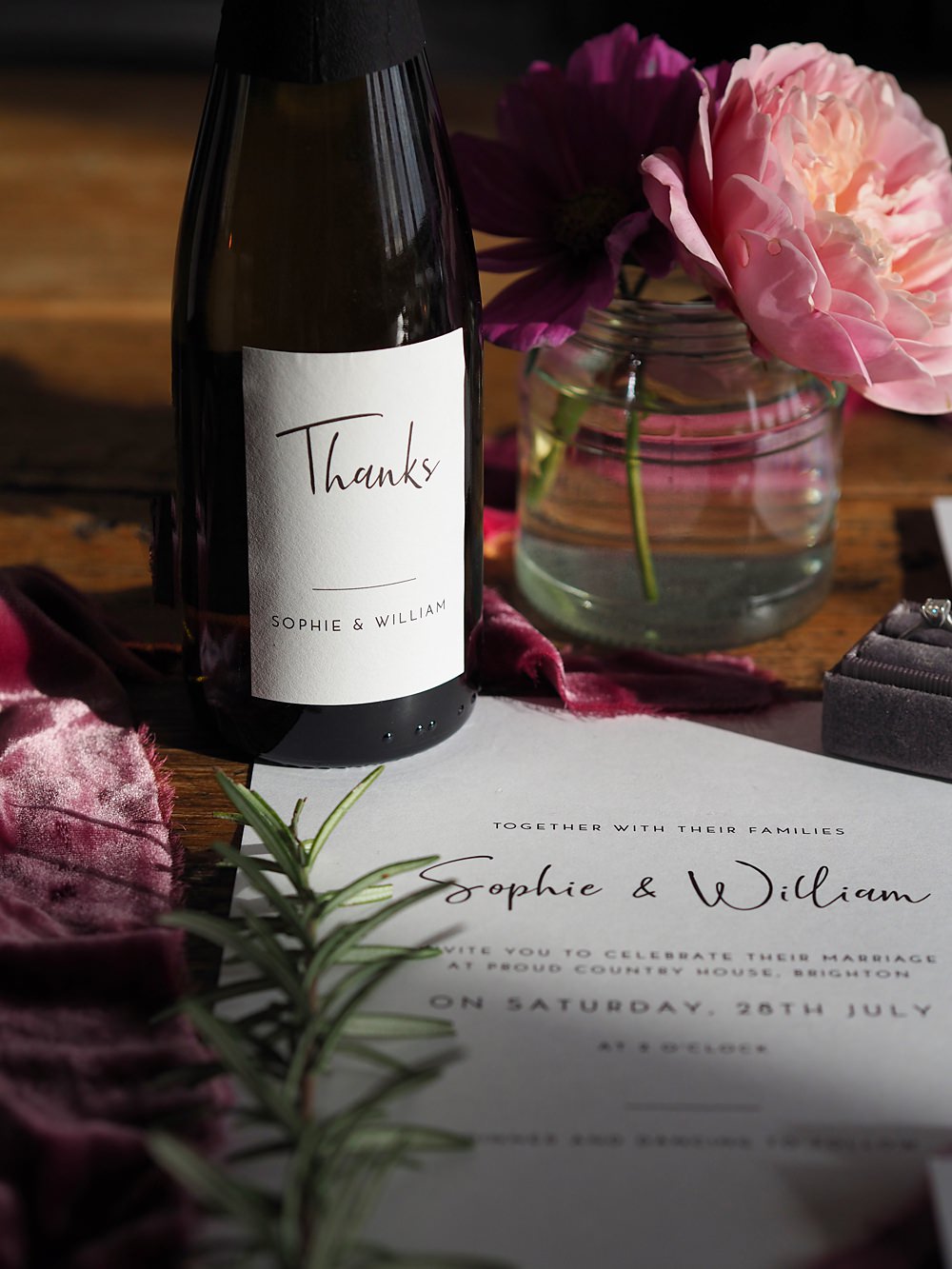 Wedding Table Decor Ideas Stationery Wine Bottle Label