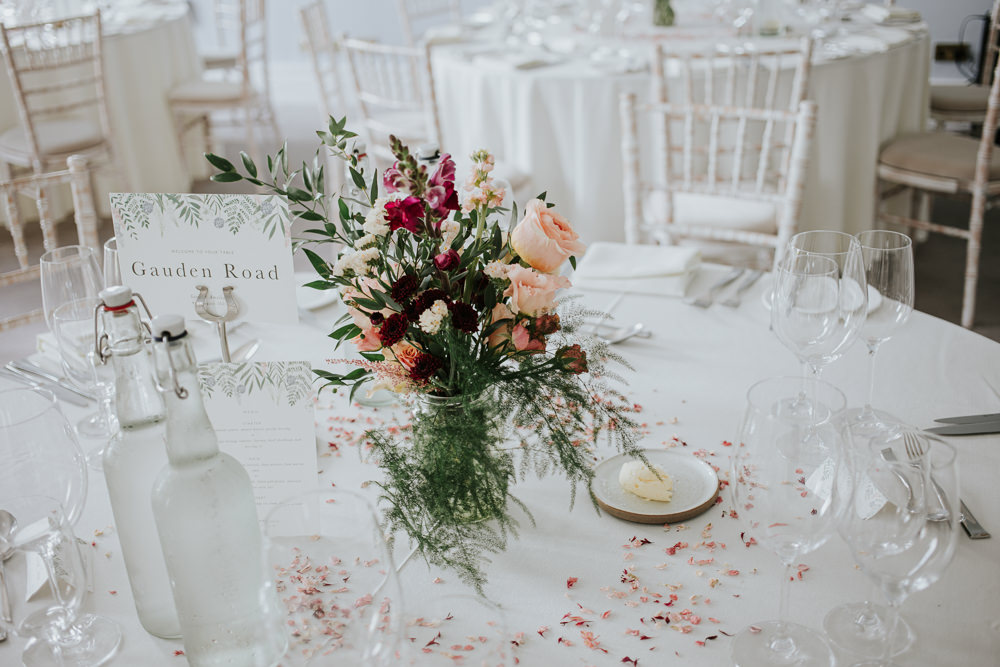 Vase Flowers Centrepiece Peach Decor 10-11 Carlton House Terrace Wedding Grace Pham Photography
