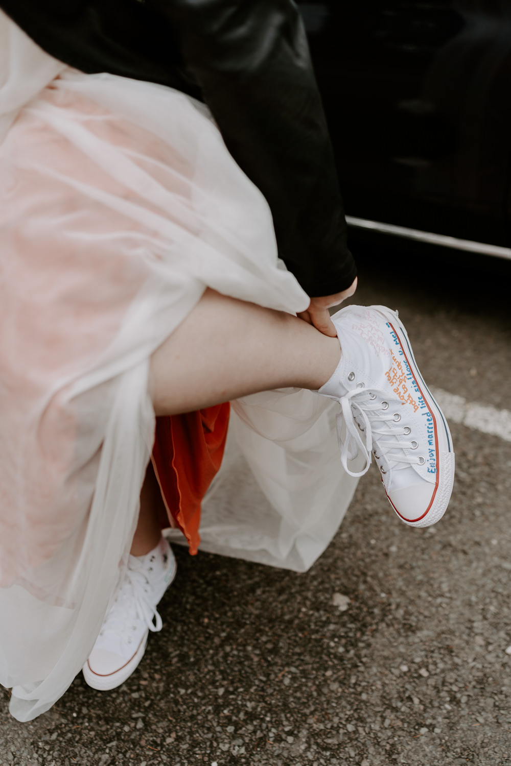 Bride Bridal Converse Custom Arnot Hill House Wedding Gina Fernandes Photography