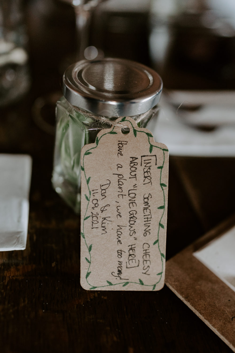 Plant Favour Jar Arnot Hill House Wedding Gina Fernandes Photography