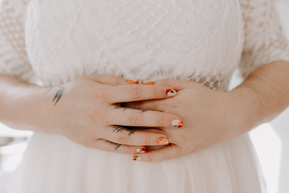 Bride Bridal Nails Manicure Arnot Hill House Wedding Gina Fernandes Photography