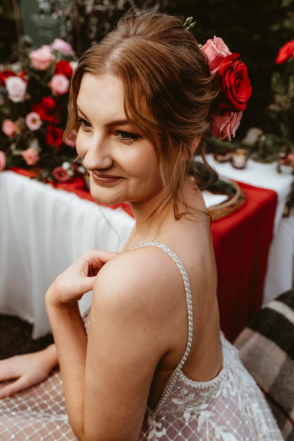 Bride Bridal Make Up Christmas Tree Farm Wedding Adrianna Piorun Photography