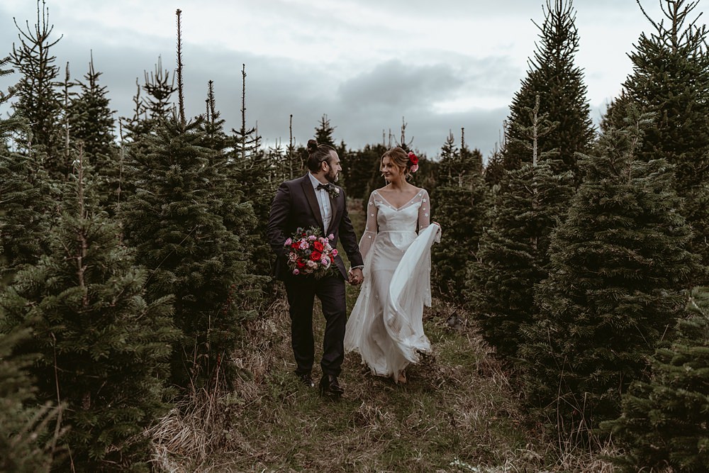Christmas Tree Farm Wedding Adrianna Piorun Photography