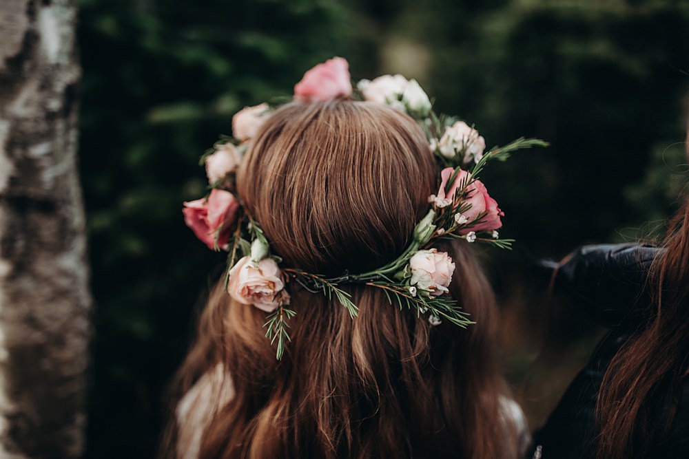 Flower Girl Hairstyle Bridesmaid Christmas Tree Farm Wedding Barbara Markiewicz Photography
