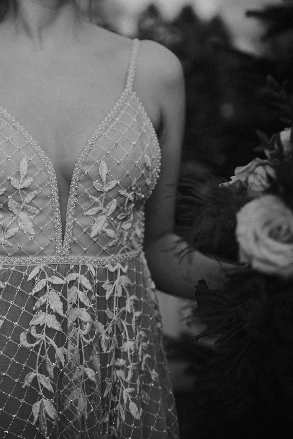 Dress Gown Bride Bridal Tulle Sheer Christmas Tree Farm Wedding Barbara Markiewicz Photography