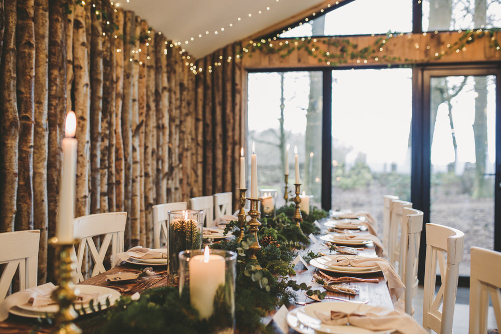 Table Tablescape Decor Spruce Greenery Pinecones Candles Christmas Wedding Ideas Mini and Me Photography