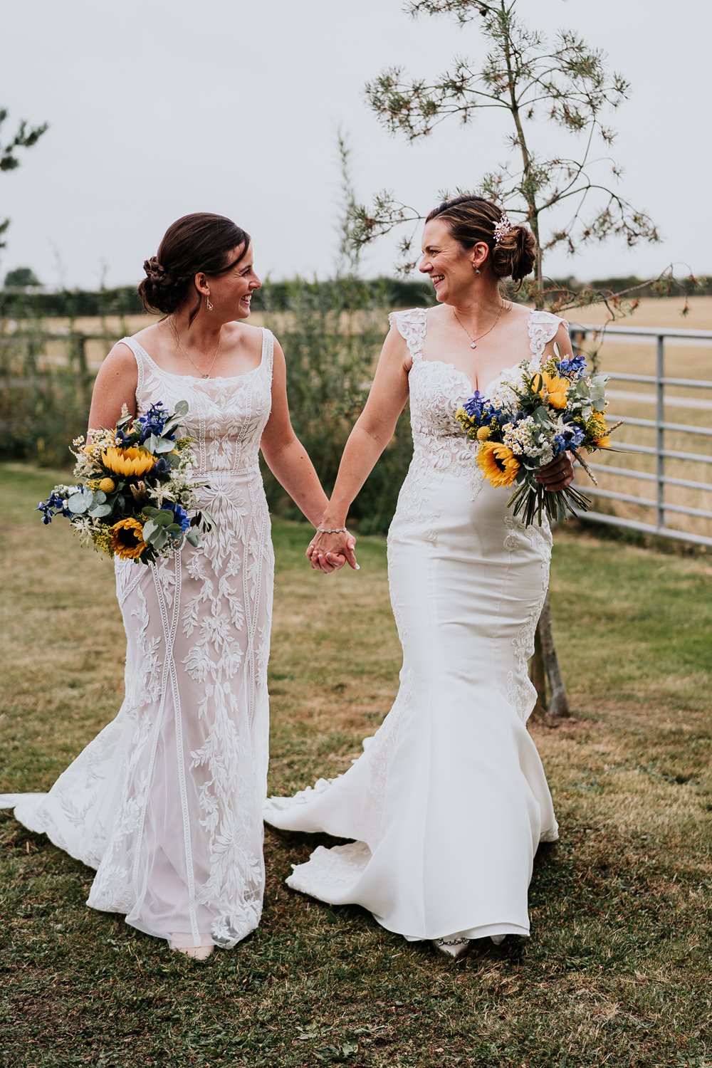 Dresses Dress Gown Bride Bridal Lace Fitted Train Coton House Farm Wedding Stephanie Butt Photography