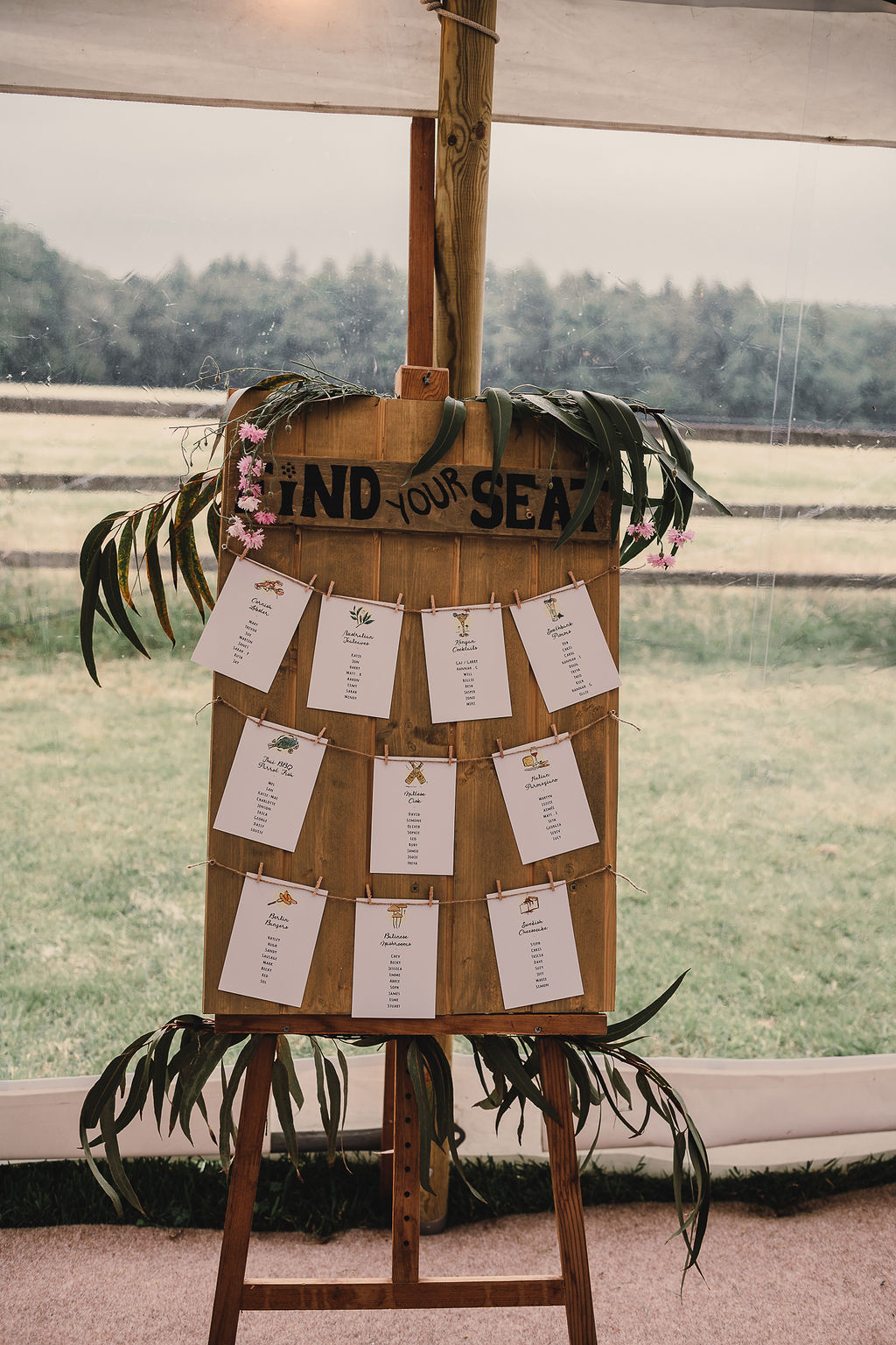 DIY Boho Wedding Jade Maguire Photography Wooden Table Plan Seating Chart