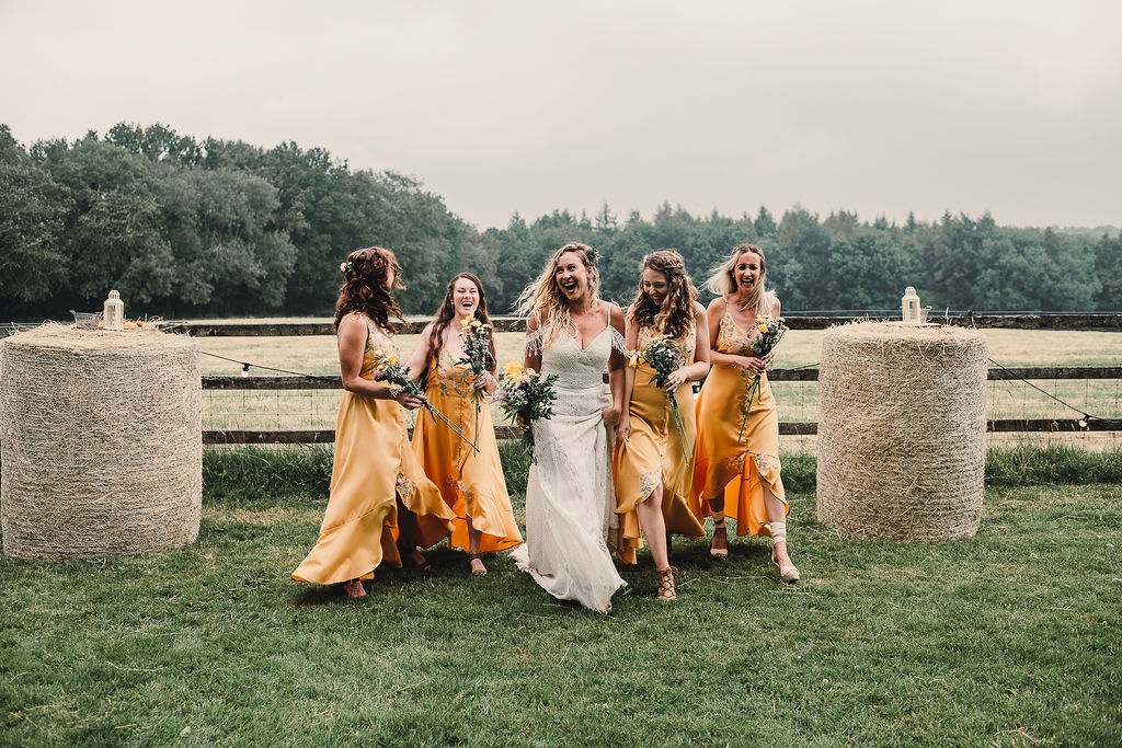 Yellow Orange Bridesmaids Dress Dresses DIY Boho Wedding Jade Maguire Photography