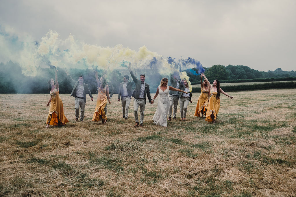 DIY Boho Wedding Jade Maguire Photography Rainbow Smoke Bombs Photo