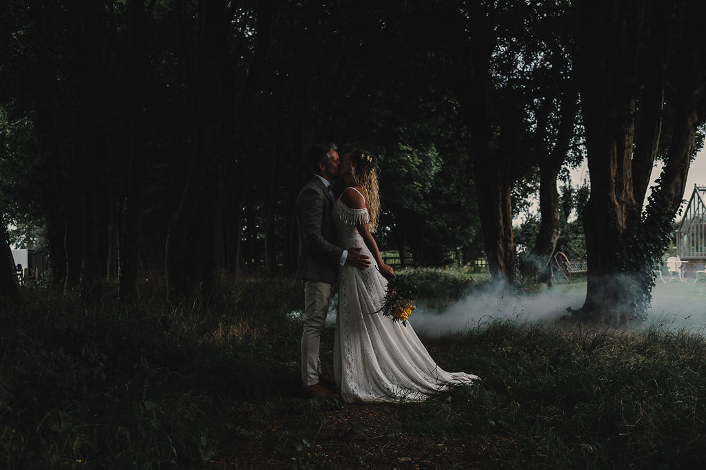 Smoke Bombs Photo DIY Boho Wedding Jade Maguire Photography