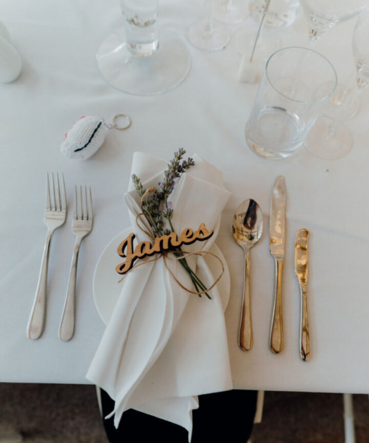 Place Name Setting Wooden Laser Cut Lavendar French Wedding Theme Damian Wills