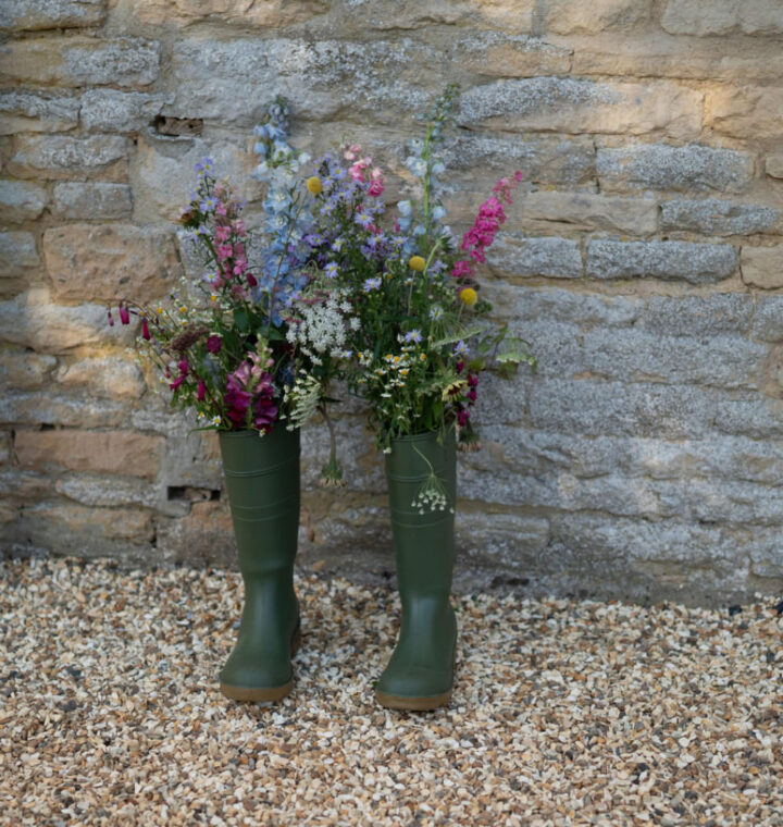 Welly Boots Flowers French Wedding Theme Damian Wills
