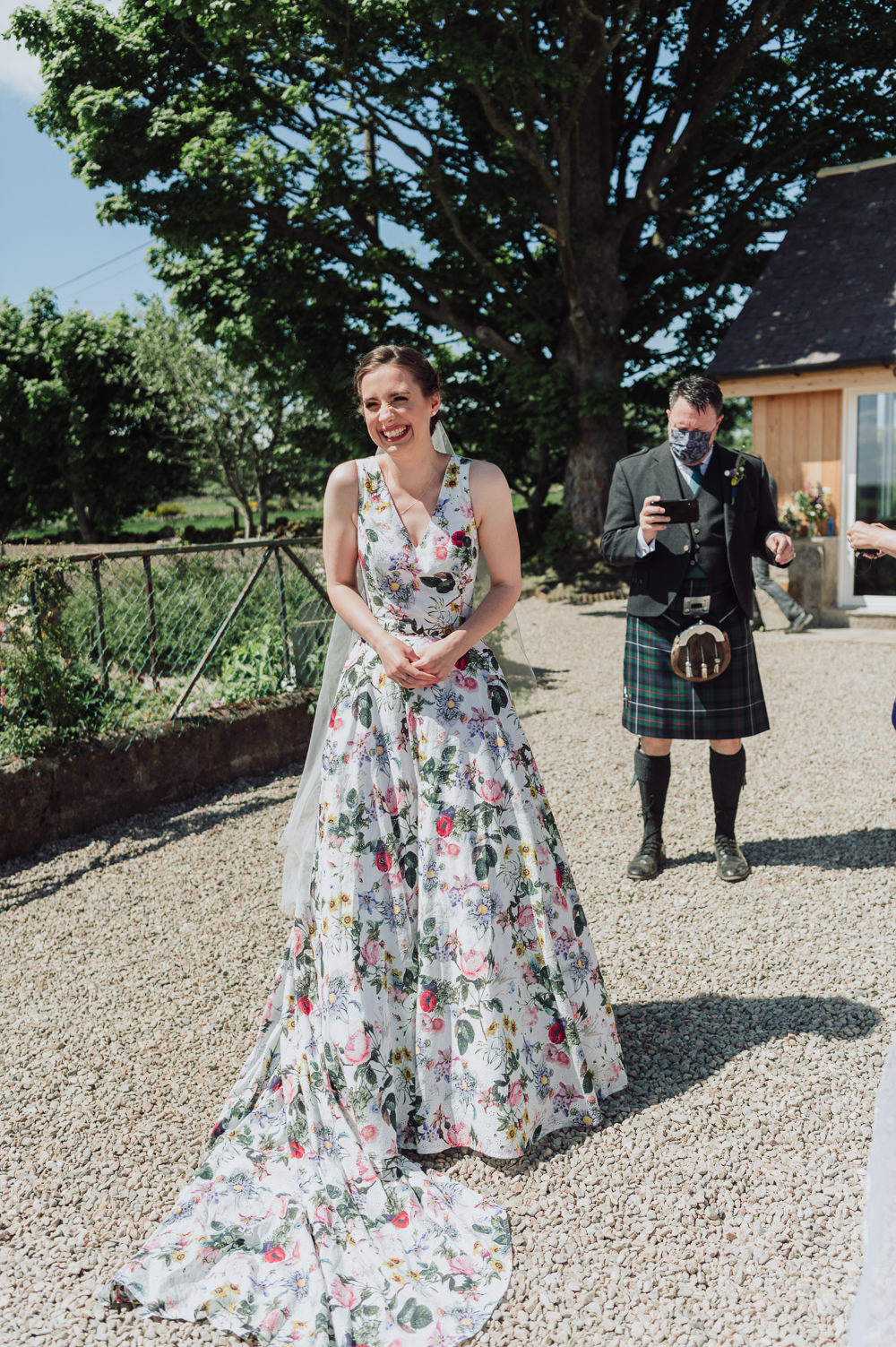 Dress Gown Bride Bridal Floral Flowers Fun Budget Wedding Donna Murray Photography