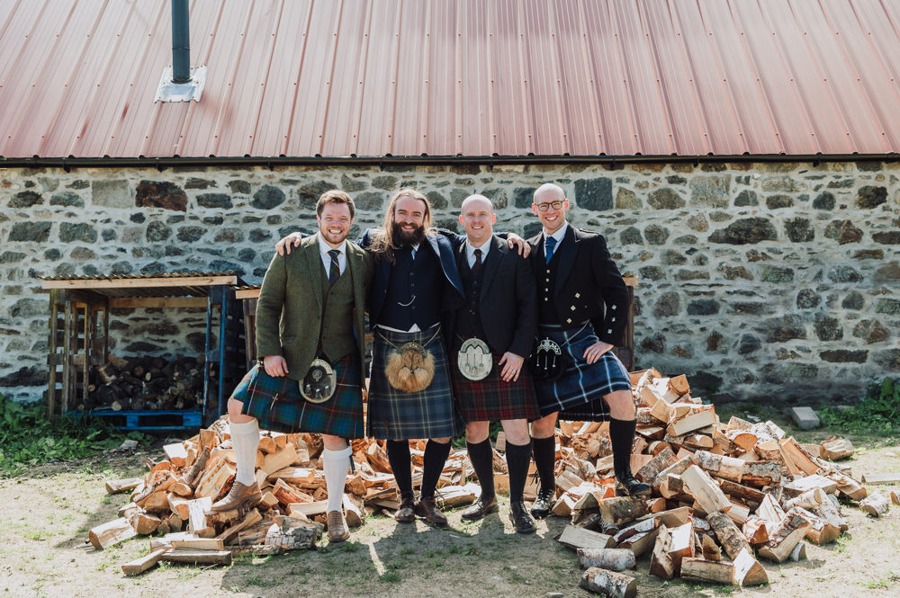 Groom Groomsmen Kilts Suits Fun Budget Wedding Donna Murray Photography
