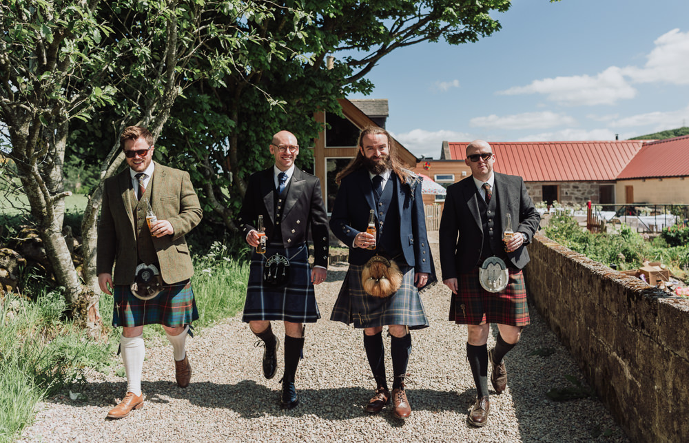 Groom Groomsmen Kilts Suits Fun Budget Wedding Donna Murray Photography
