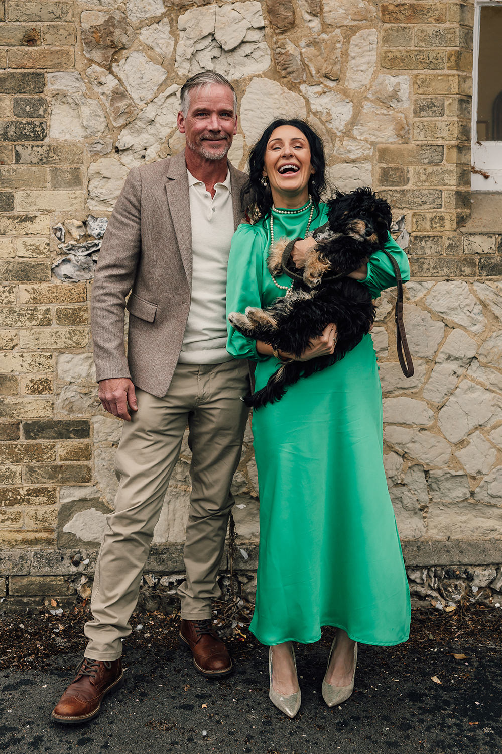 Dog Pet Gold Autumn Wedding Rebecca Love Photo