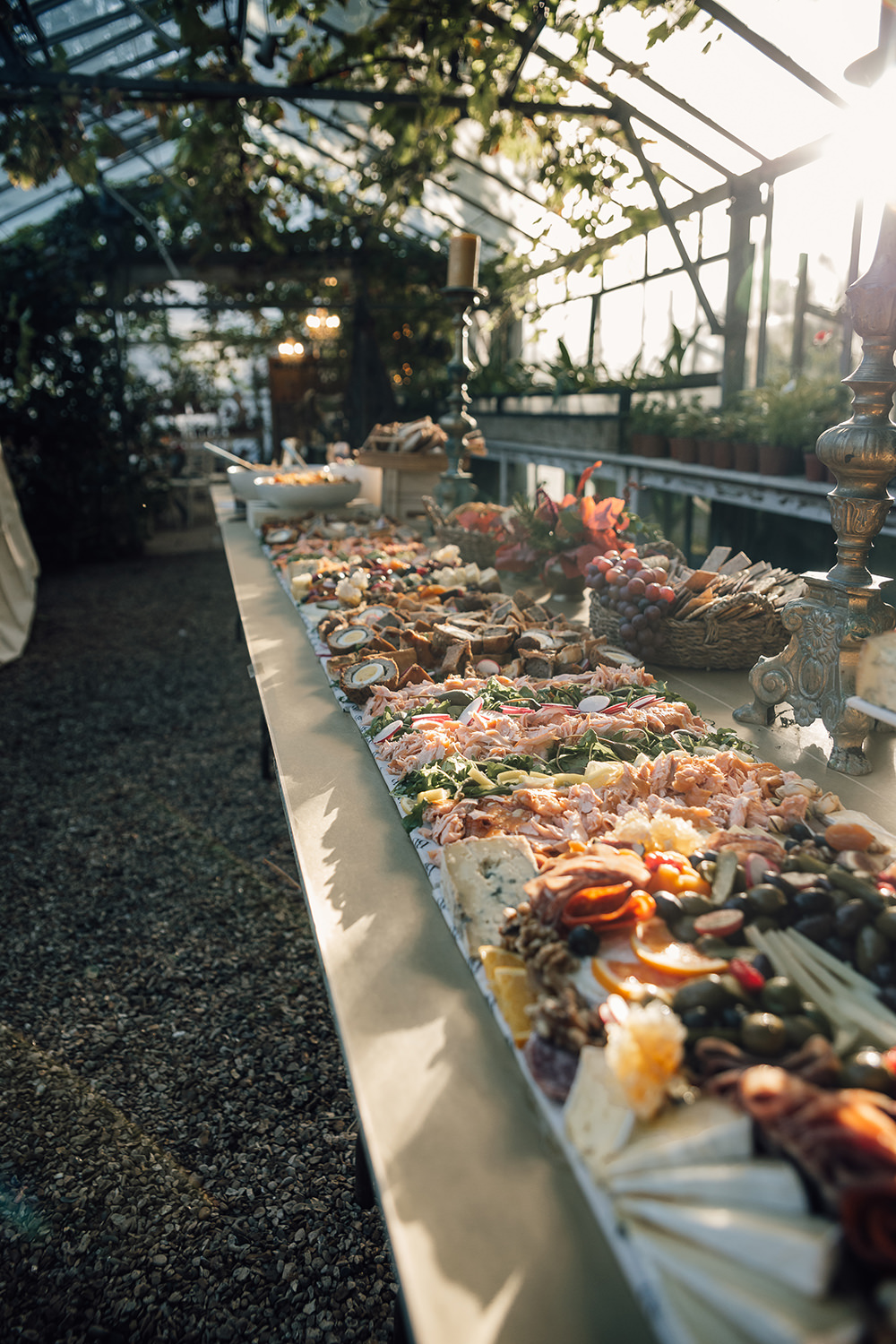Buffet Food Table Platter Sharing Plates Gold Autumn Wedding Rebecca Love Photo