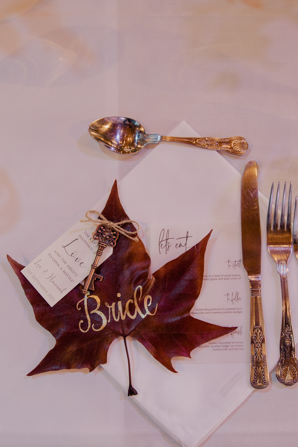 Leaf Place Name Calligraphy Key Greatest Showman Wedding Kerry Ann Duffy