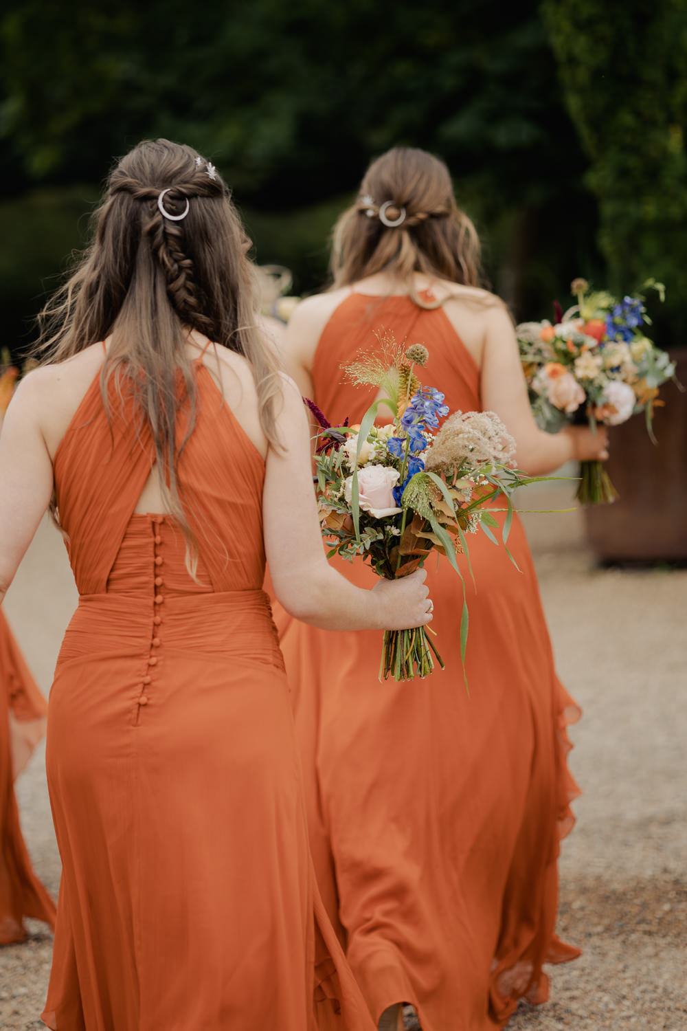 Rust Orange Bridesmaids Hairstyle Dress Dresses Greatest Showman Wedding Kerry Ann Duffy