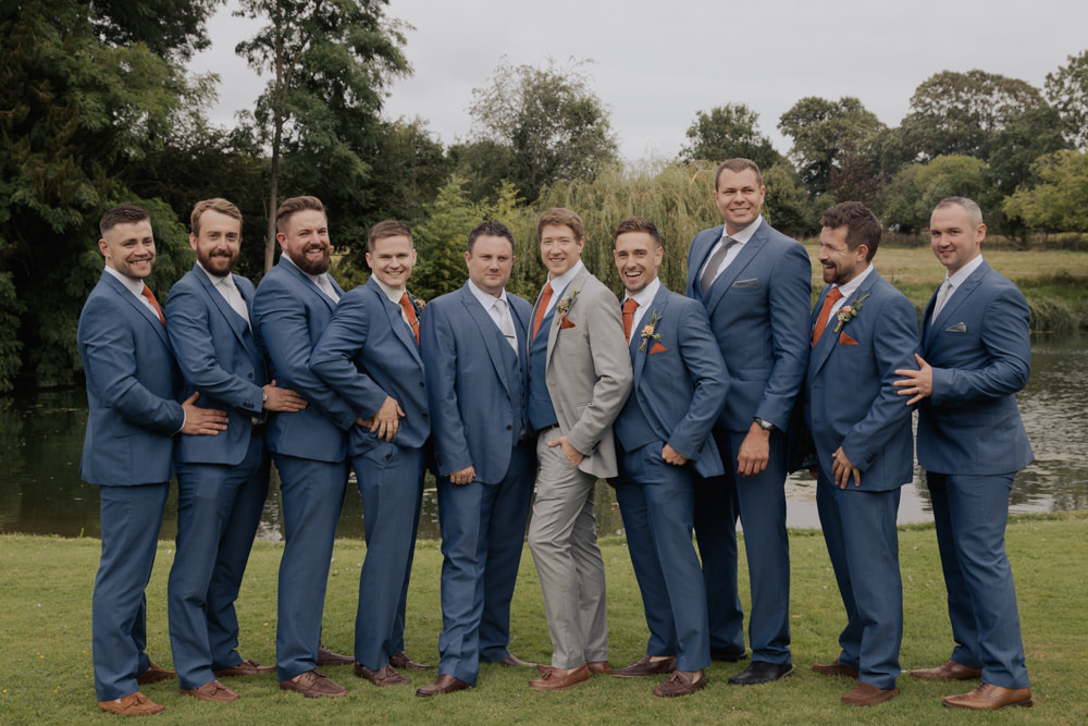 Groomsmen Blue Suits Groom Grey Suit Greatest Showman Wedding Kerry Ann Duffy