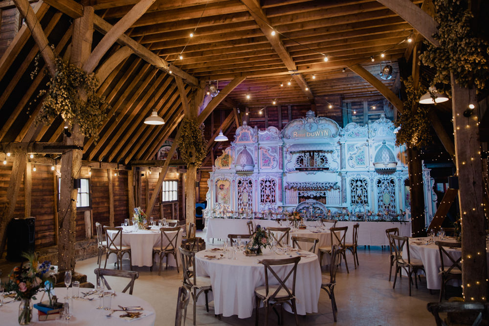 Barn Reception Decor Festoon Lights Greatest Showman Wedding Kerry Ann Duffy