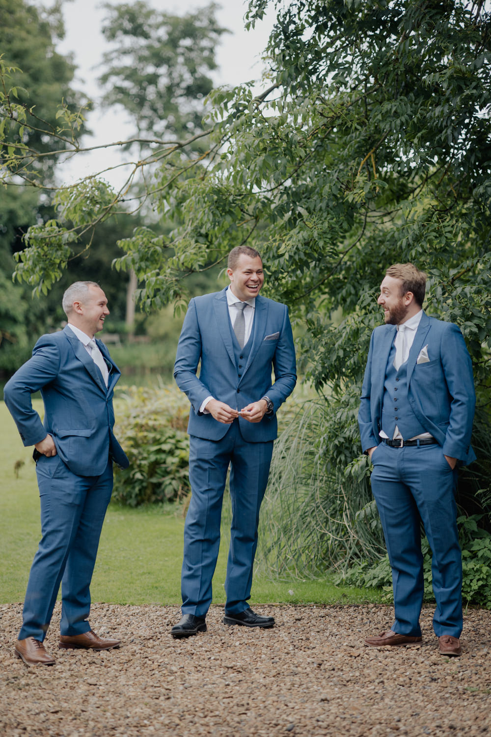 Groomsmen Blue Suits Greatest Showman Wedding Kerry Ann Duffy