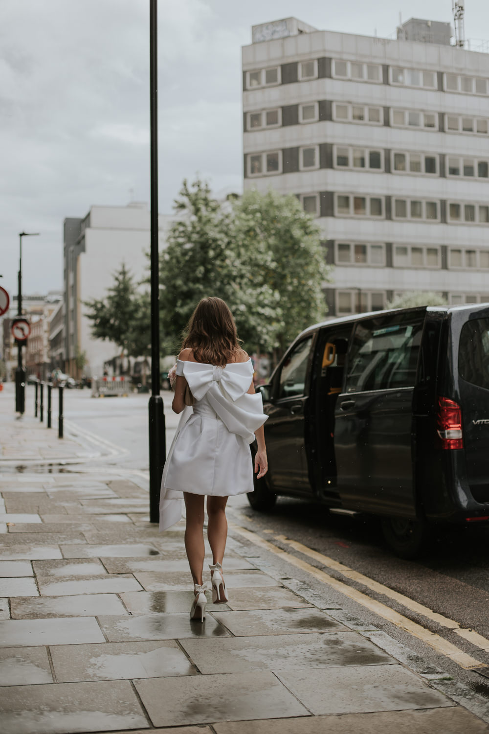 Dress Gown Bride Bridal Mini Short Bow Islington Town Hall Wedding Grace Pham Photography