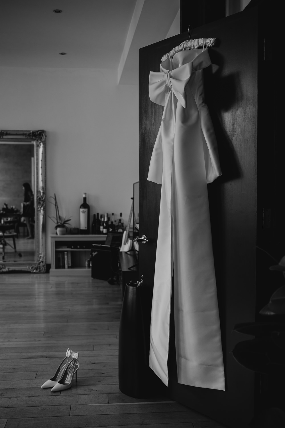 Dress Gown Bride Bridal Mini Short Bow Islington Town Hall Wedding Grace Pham Photography