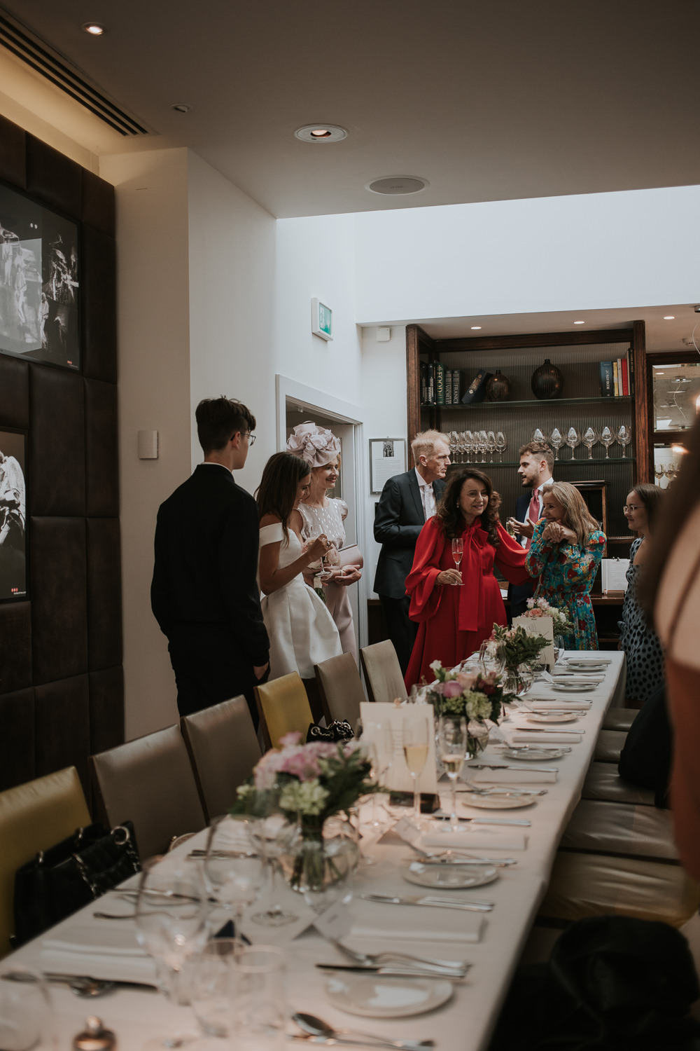 Long Table Flowers Vases Pink Peony Green Hydrangea Centrepiece Islington Town Hall Wedding Grace Pham Photography