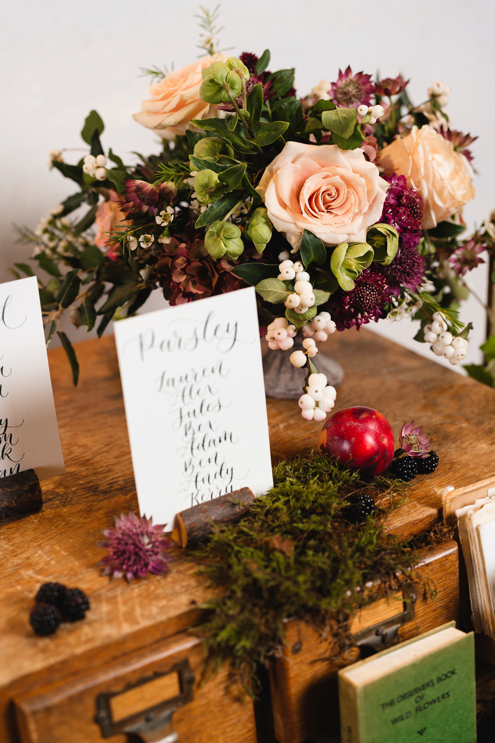 Drawers Table Plan Seating Chart Flowers Medieval Barn Wedding Sam Gibson Photography