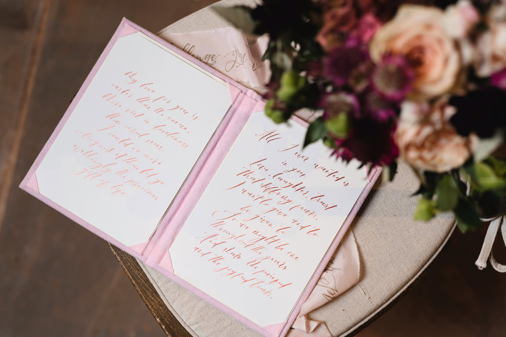 Vow Book Medieval Barn Wedding Sam Gibson Photography